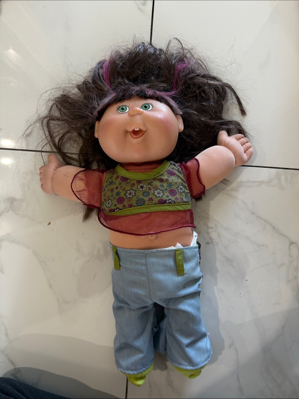 2004 cabbage patch kids doll brown hair